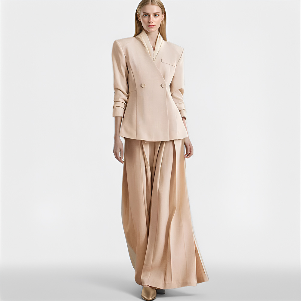 Wide leg business suit culottes 2pcs set