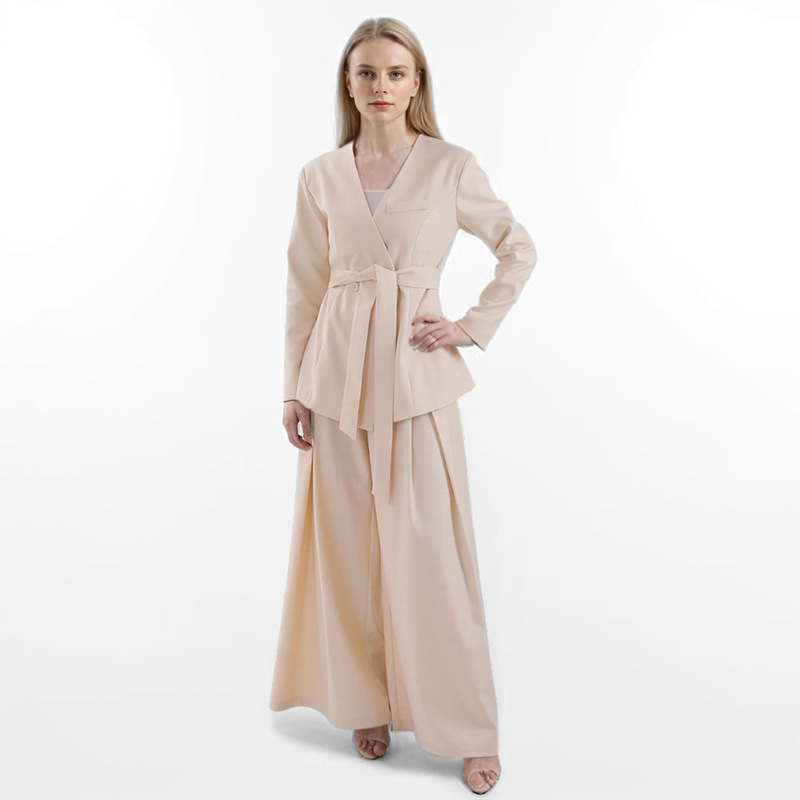 Wide leg business suit culottes 2pcs set