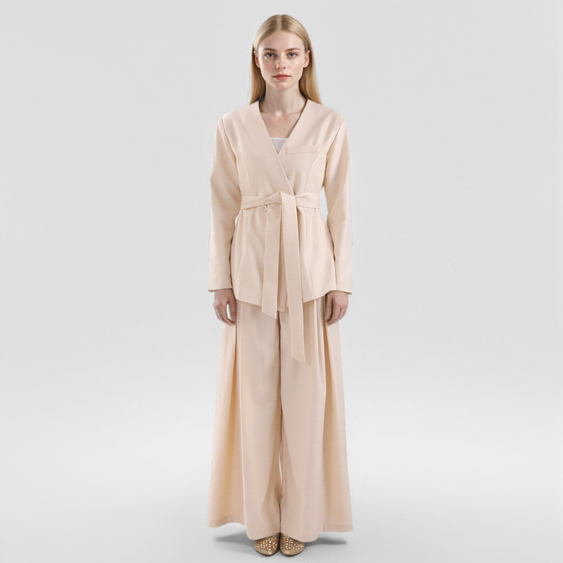 Wide leg business suit culottes 2pcs set