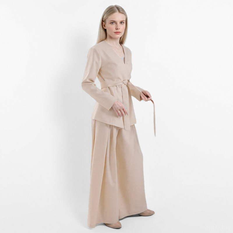 Wide leg business suit culottes 2pcs set
