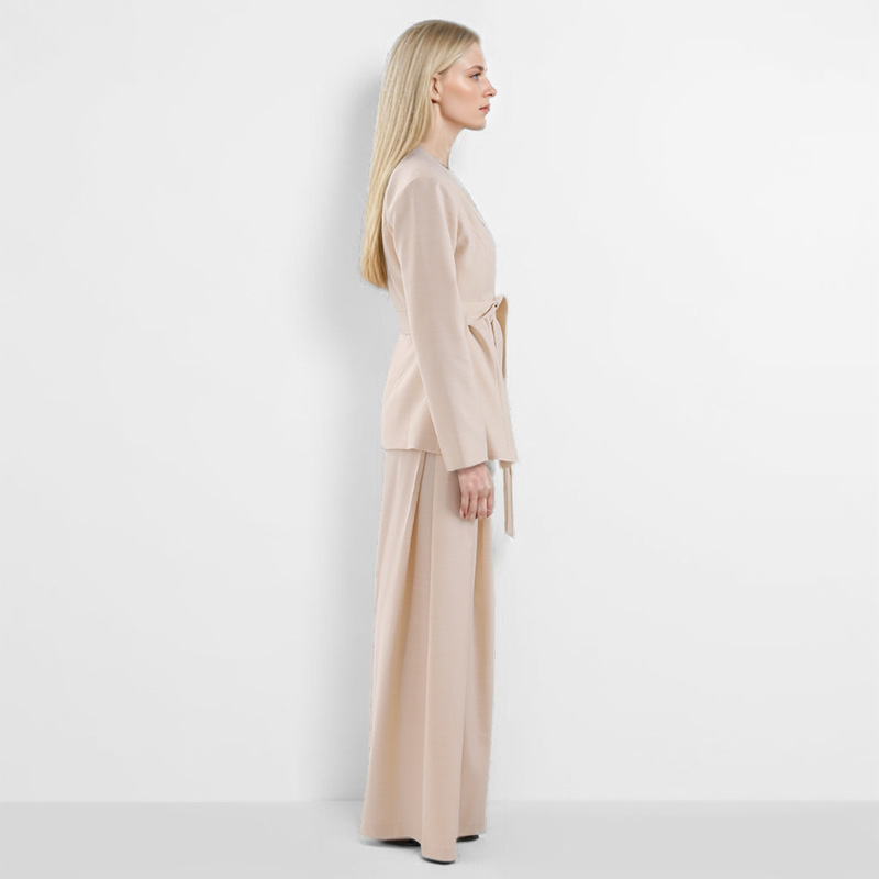 Wide leg business suit culottes 2pcs set