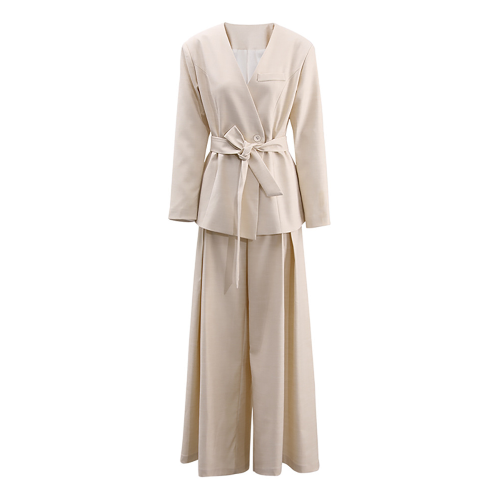 Wide leg business suit culottes 2pcs set