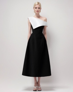 A-line temperament dress asymmetry formal dress for women