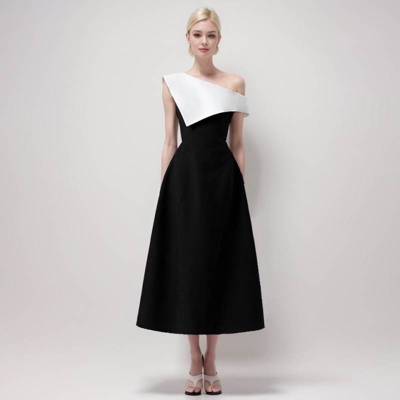 A-line temperament dress asymmetry formal dress for women