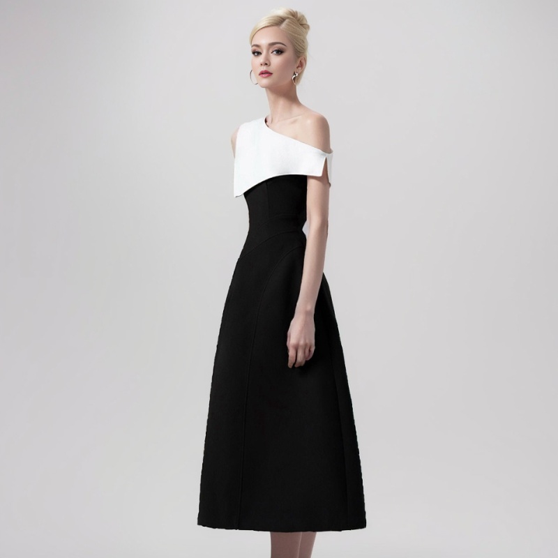 A-line temperament dress asymmetry formal dress for women