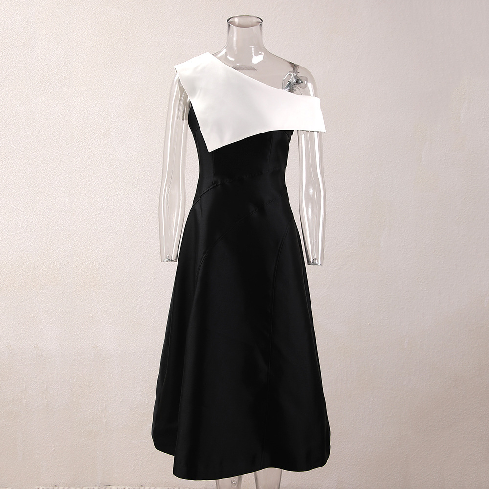 A-line temperament dress asymmetry formal dress for women