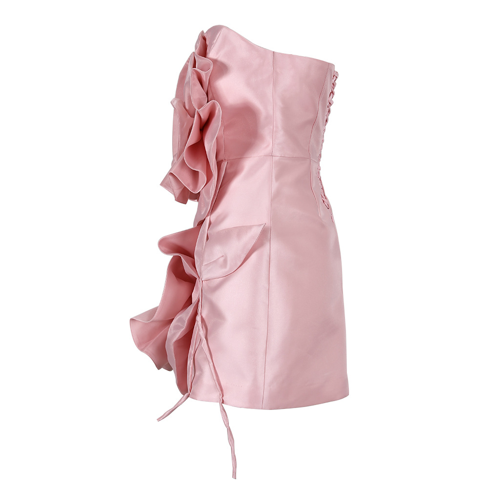 Fashion niche T-back stereoscopic dress for women