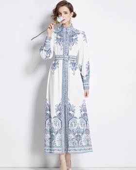 European style fashion cstand collar dress