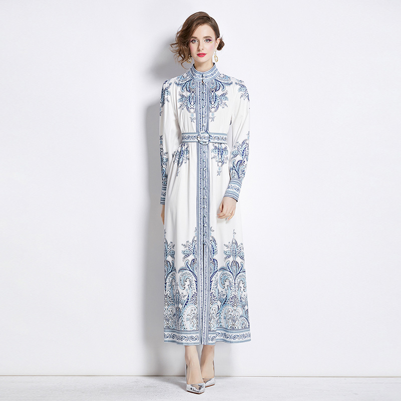 European style fashion cstand collar dress