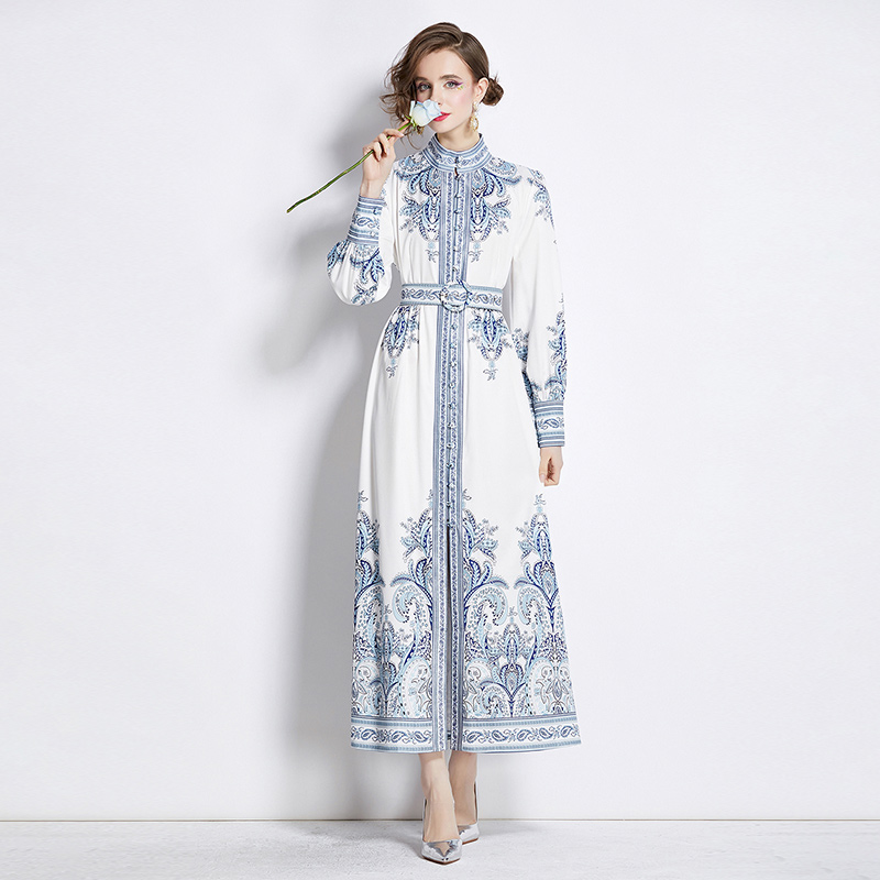 European style fashion cstand collar dress
