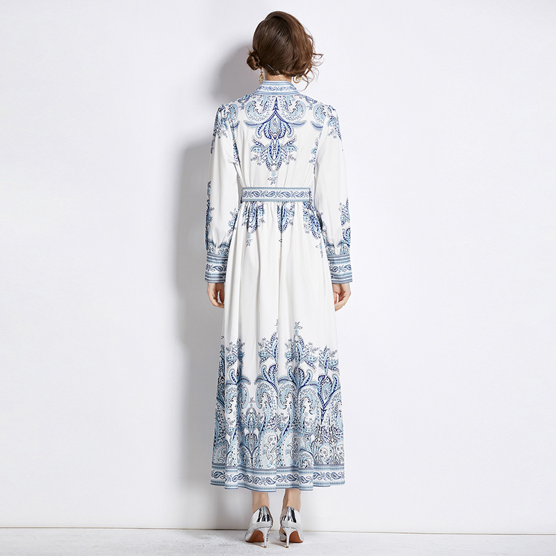 European style fashion cstand collar dress