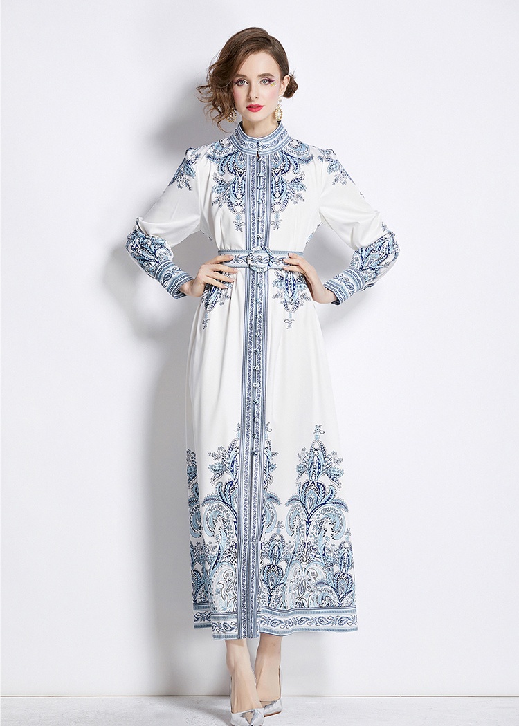 European style fashion cstand collar dress