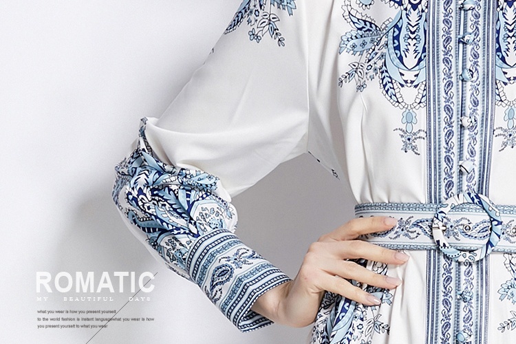 European style fashion cstand collar dress
