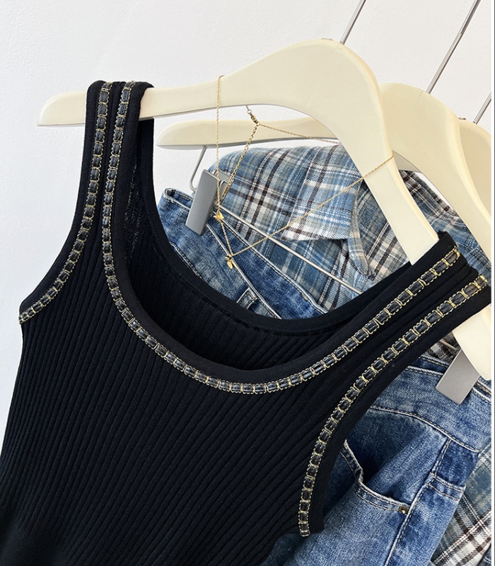 Summer sling chain vest chanelstyle knitted tops for women