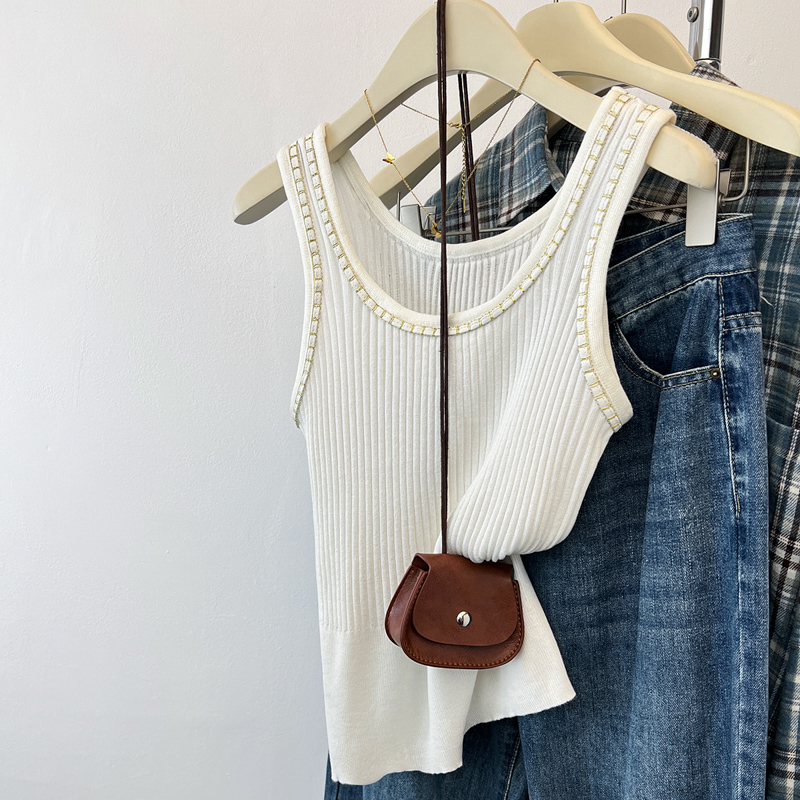 Summer sling chain vest chanelstyle knitted tops for women
