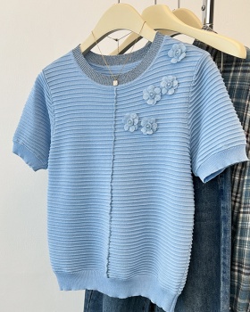 Short sleeve knitted T-shirt colors summer tops