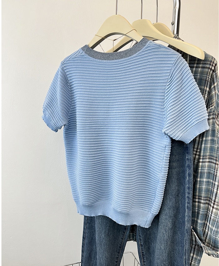 Short sleeve knitted T-shirt colors summer tops