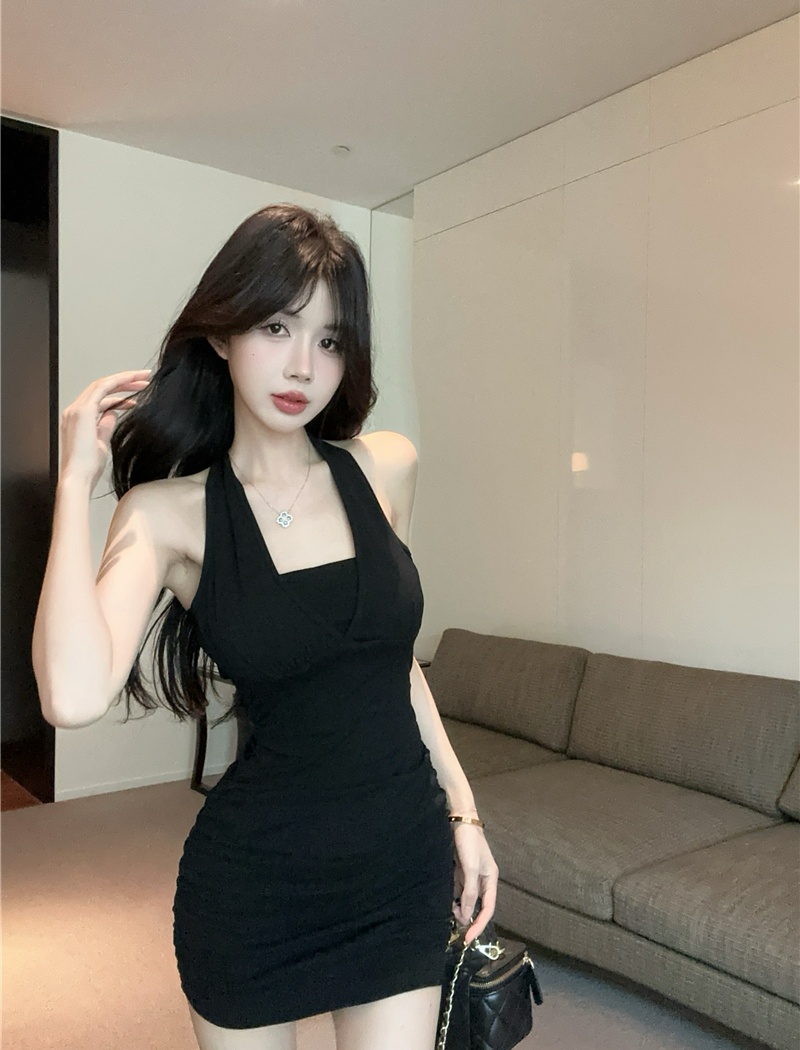 Sling halter package hip slim bandage dress for women