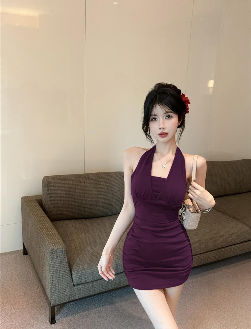 Sling halter package hip slim bandage dress for women