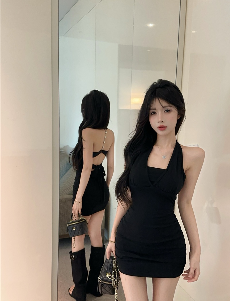 Sling halter package hip slim bandage dress for women