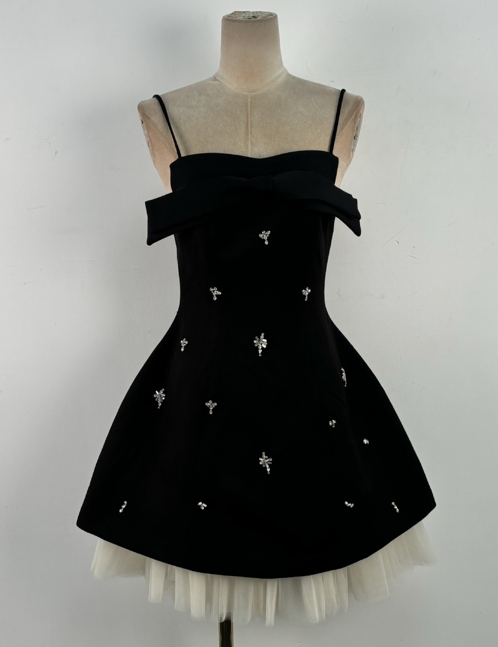 Ladies bow France style T-back beading niche dress
