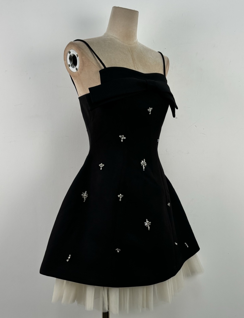 Ladies bow France style T-back beading niche dress