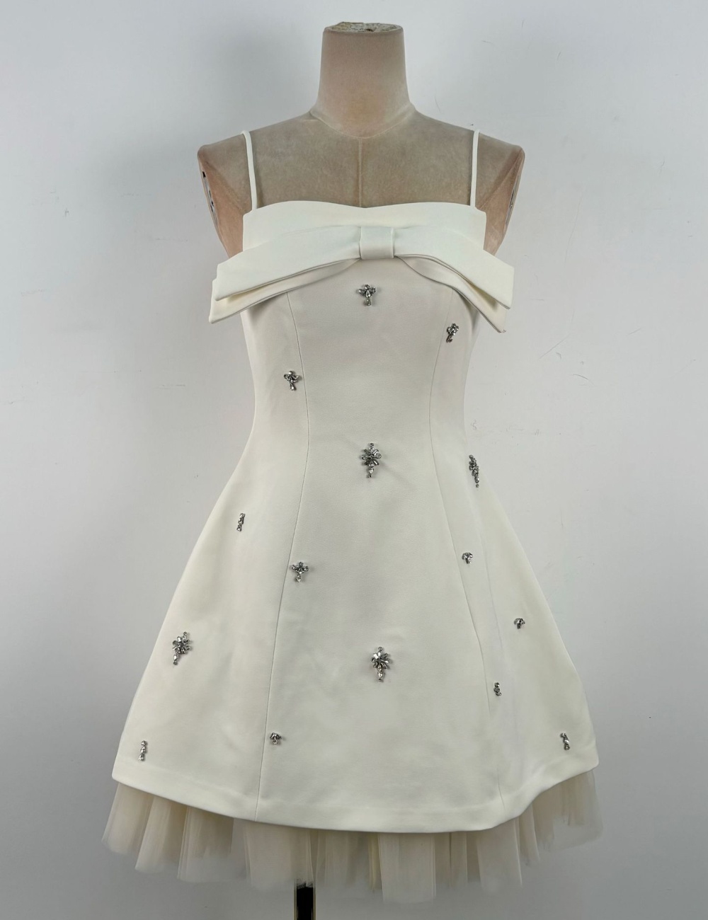 Ladies bow France style T-back beading niche dress
