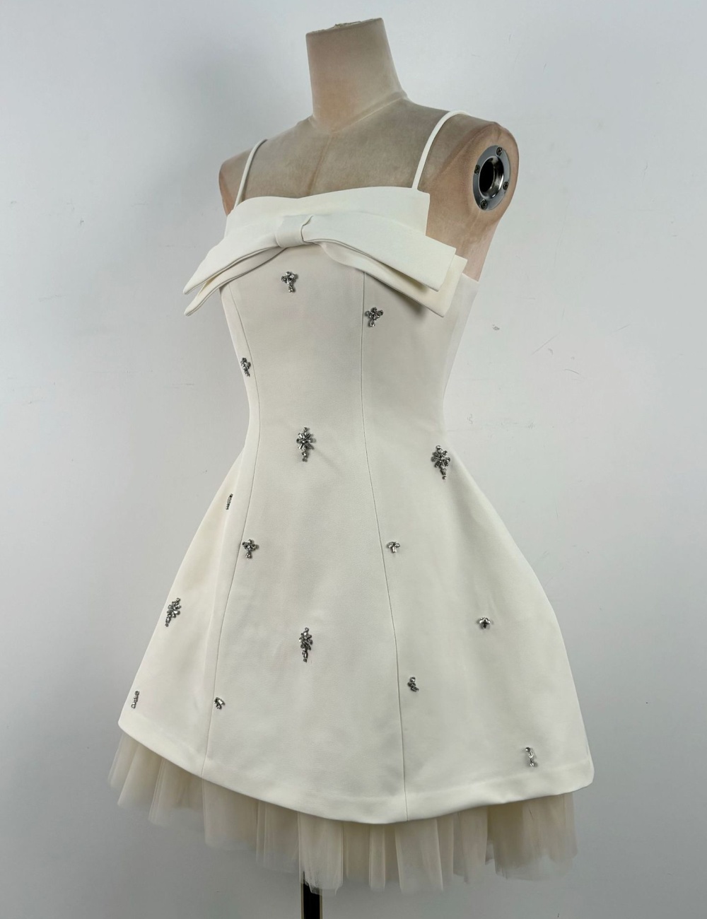 Ladies bow France style T-back beading niche dress