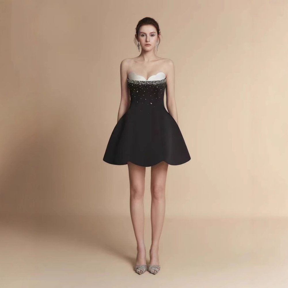 Ladies beading sling dress banquet temperament T-back