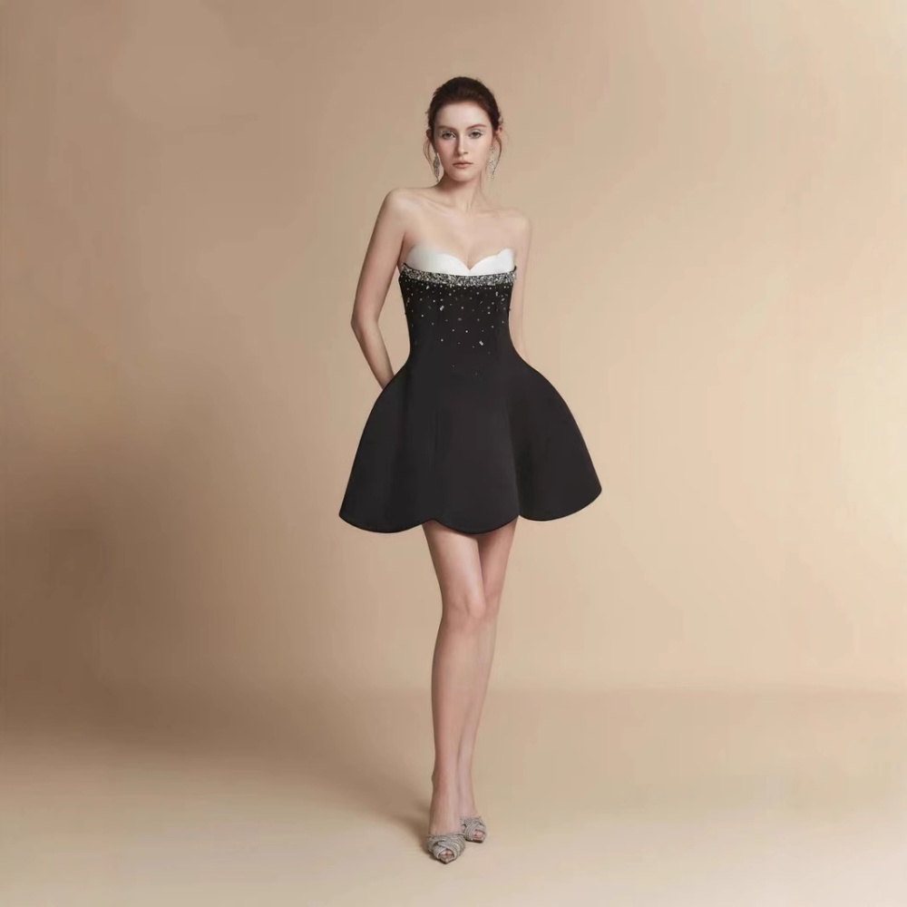 Ladies beading sling dress banquet temperament T-back