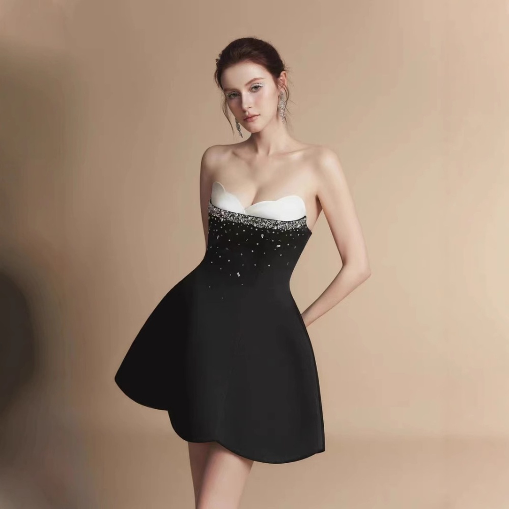Ladies beading sling dress banquet temperament T-back