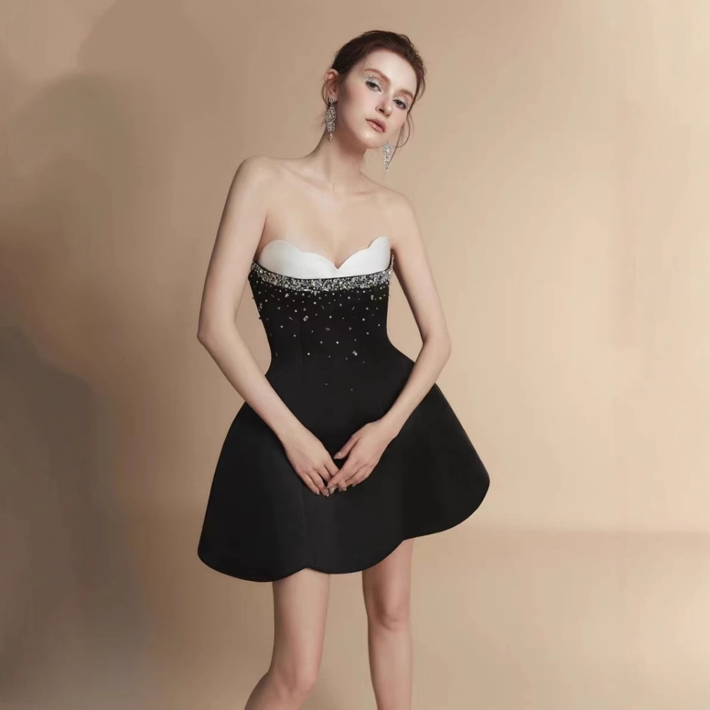 Ladies beading sling dress banquet temperament T-back