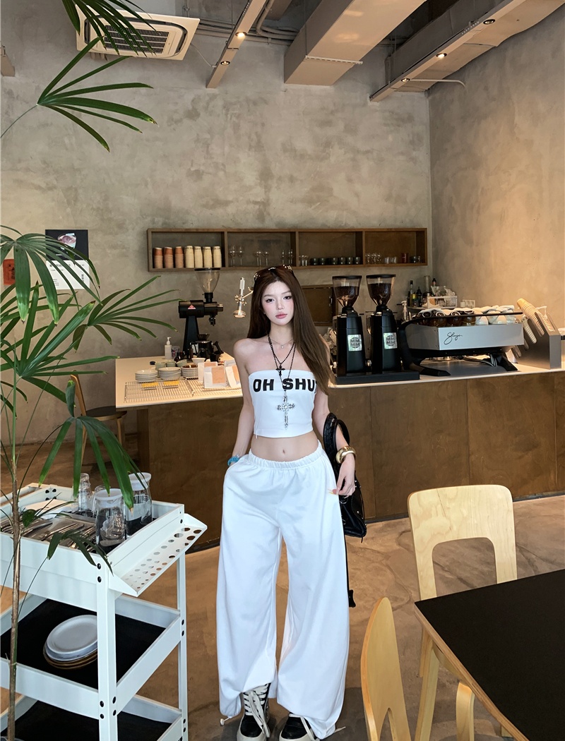 Spicegirl Casual tops loose wide leg pants a set for women