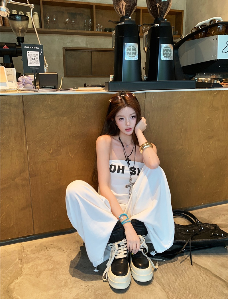 Spicegirl Casual tops loose wide leg pants a set for women