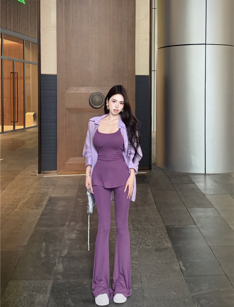 Slim sexy shirt micro speaker vest 3pcs set for women