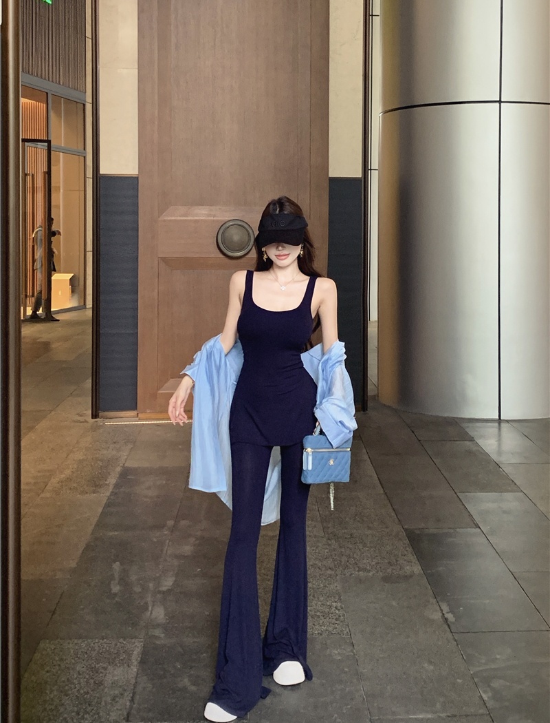 Slim sexy shirt micro speaker vest 3pcs set for women