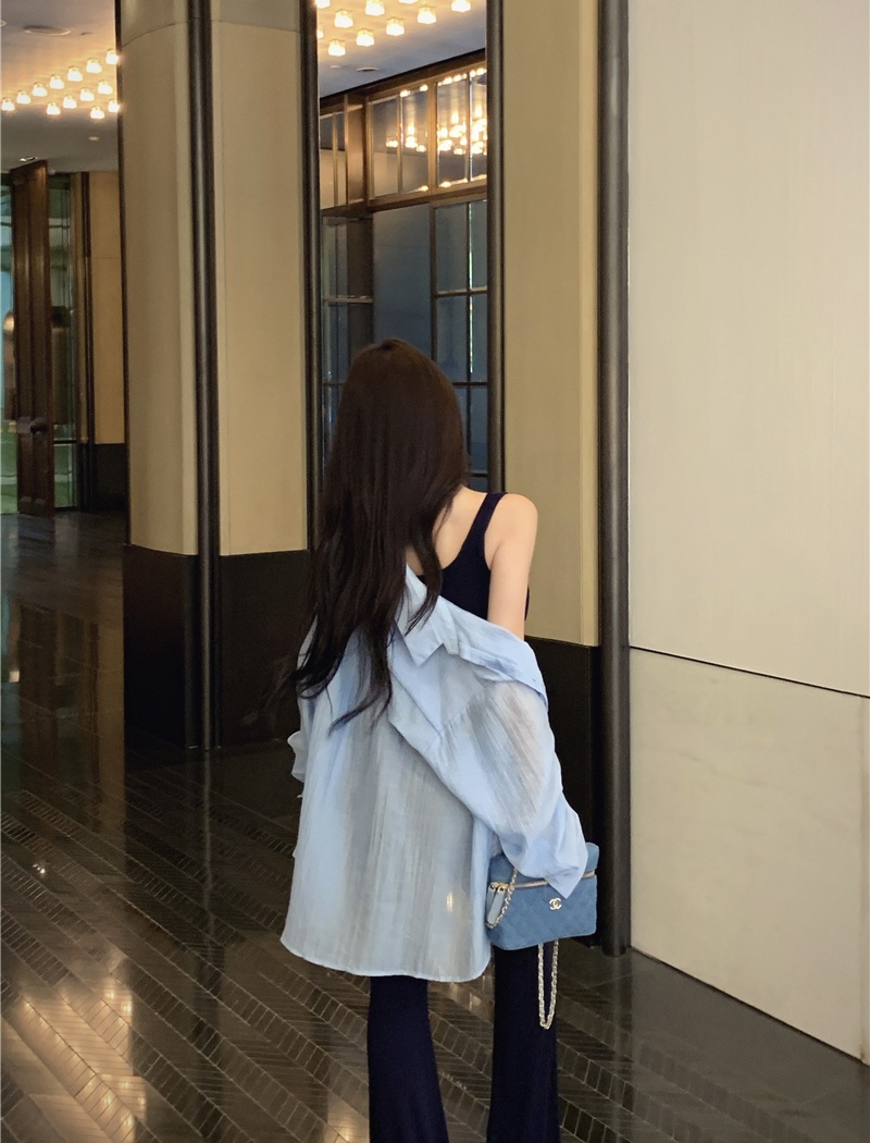 Slim sexy shirt micro speaker vest 3pcs set for women