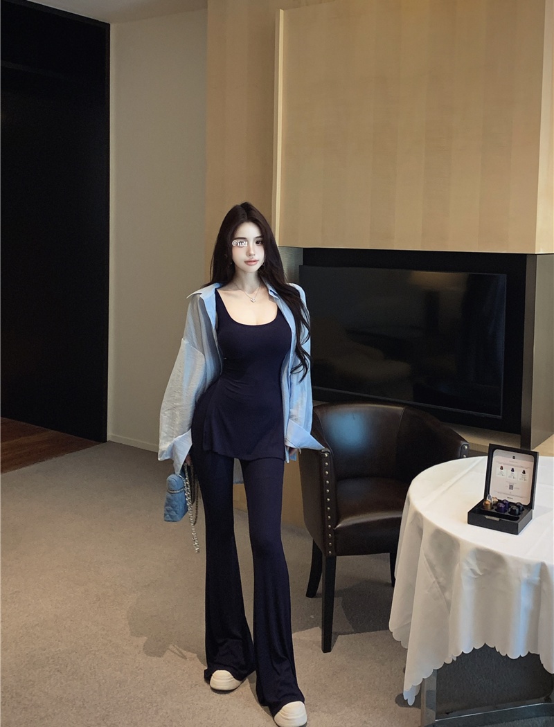 Slim sexy shirt micro speaker vest 3pcs set for women