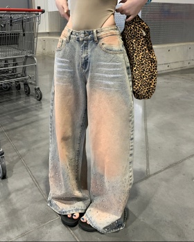 Loose spicegirl niche wide leg jeans for women