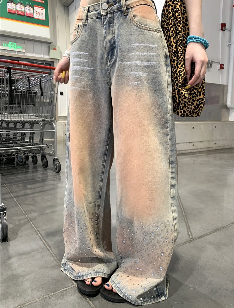 Loose spicegirl niche wide leg jeans for women