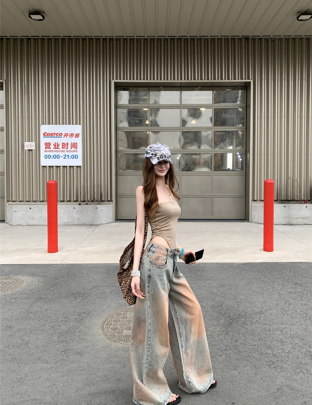 Loose spicegirl niche wide leg jeans for women