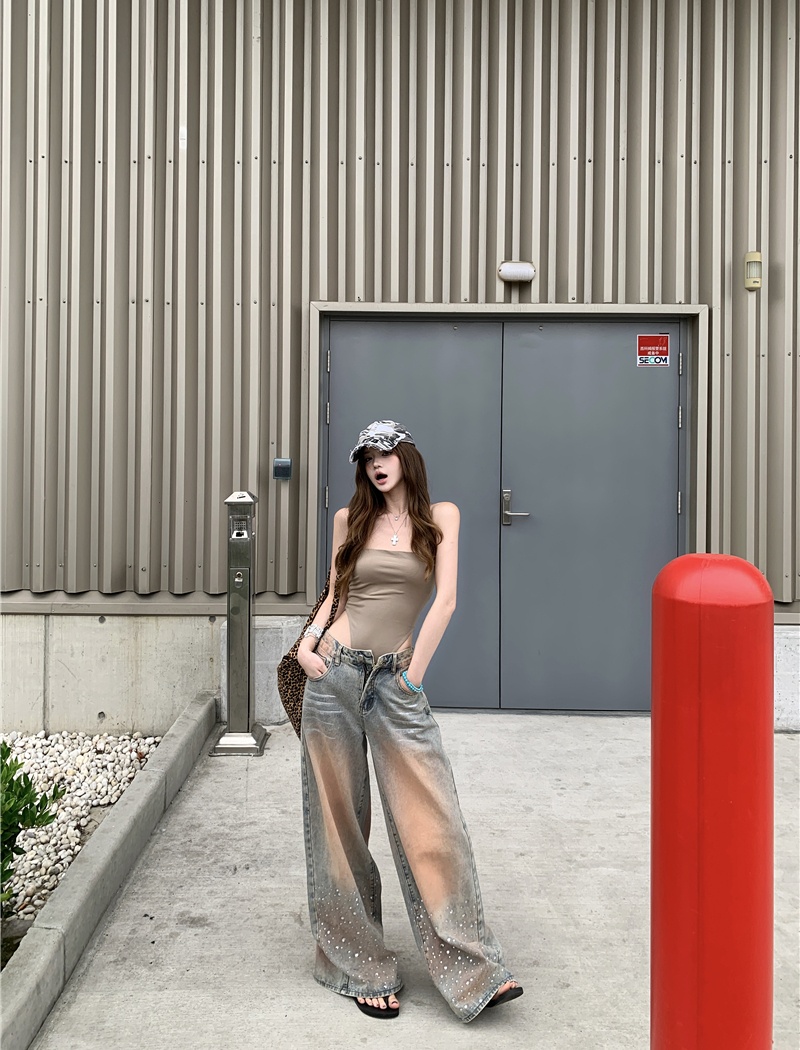 Loose spicegirl niche wide leg jeans for women