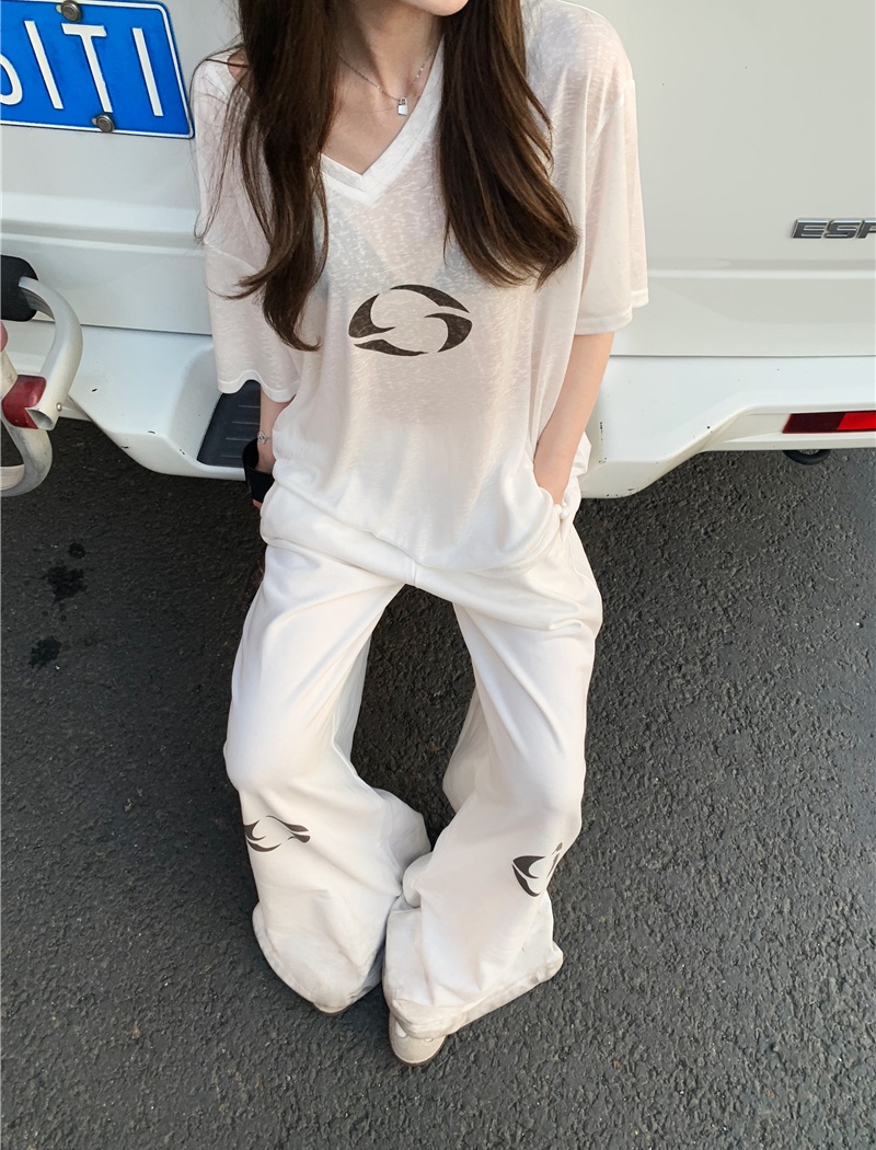 Casual slim T-shirt spicegirl lazy tops a set for women