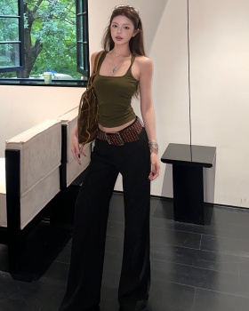 Slim low-waist suit pants straight vest for women