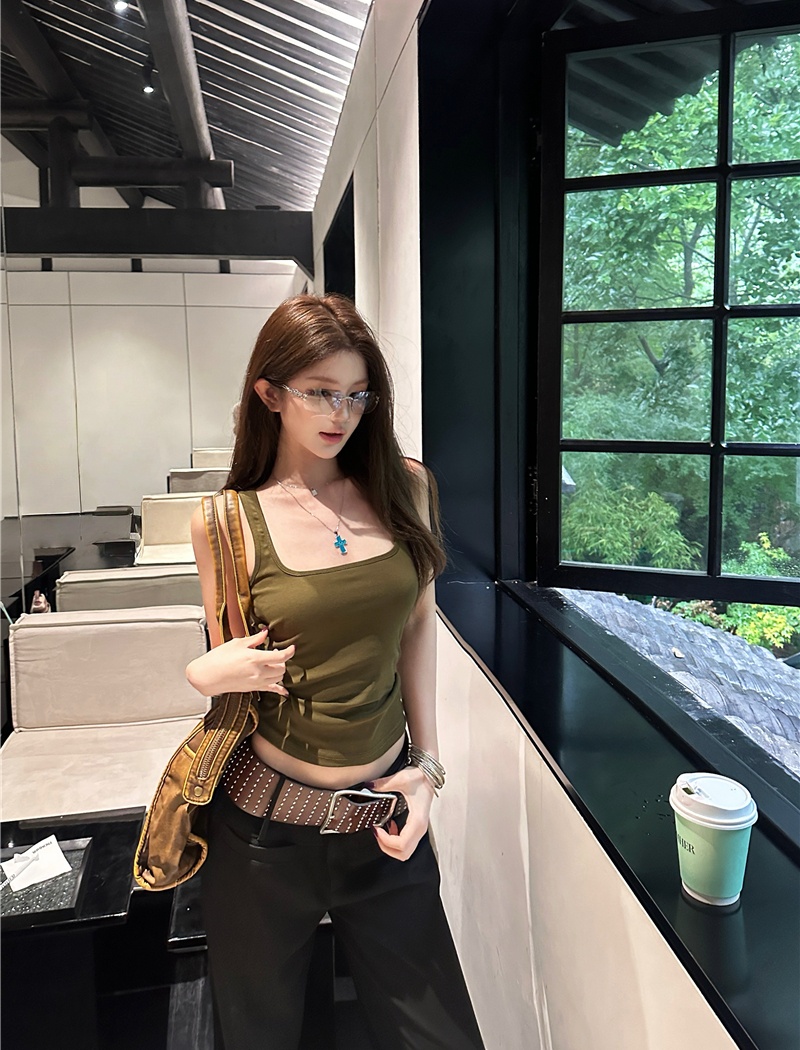 Slim low-waist suit pants straight vest for women