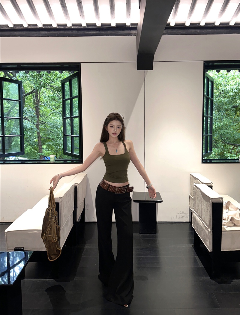 Slim low-waist suit pants straight vest for women