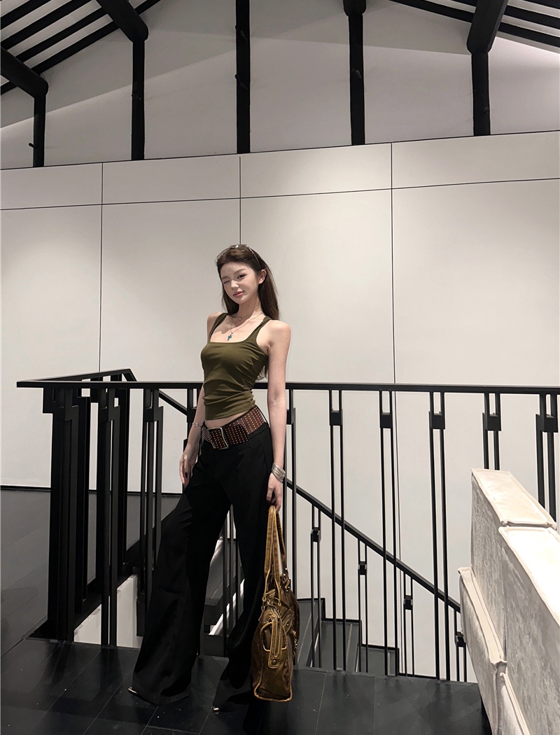 Slim low-waist suit pants straight vest for women