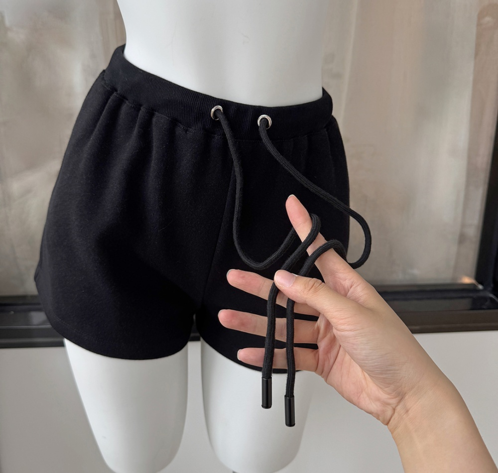 Black loose shorts summer sports casual pants