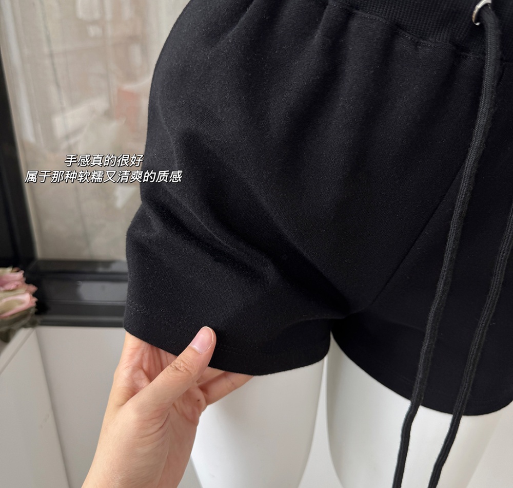 Black loose shorts summer sports casual pants