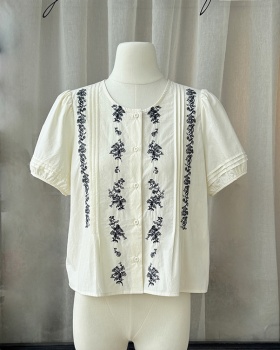 Show young summer shirt puff sleeve doll shirt for women